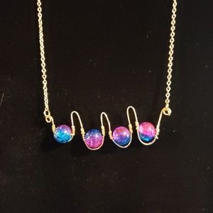 Hand wrapped wire necklace